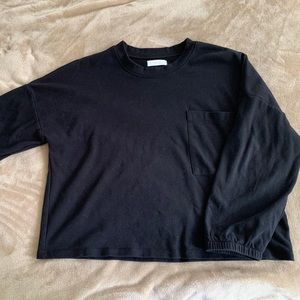 OAK + FORT Black Crewneck Sweater